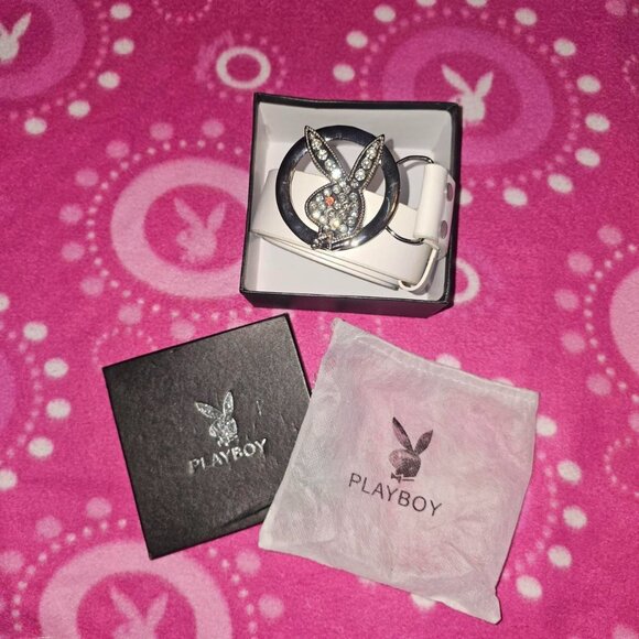 Playboy Bunny Rhinestone Rabbit Head Belt In Gift Box - Picture 2 of 6